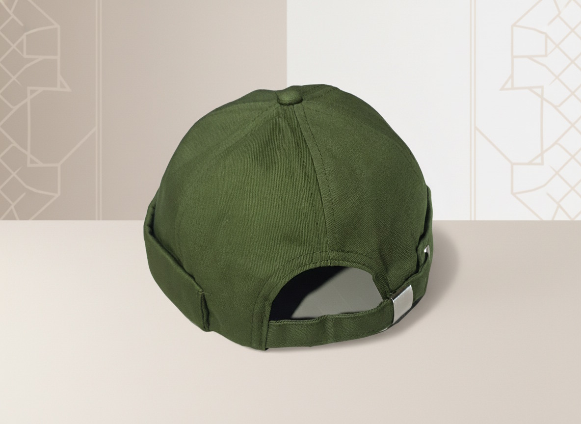 Plain Solid Brimless Cap Adjustable Viral Topiah Fashion Kopiah Songkok (Green) - Image 3
