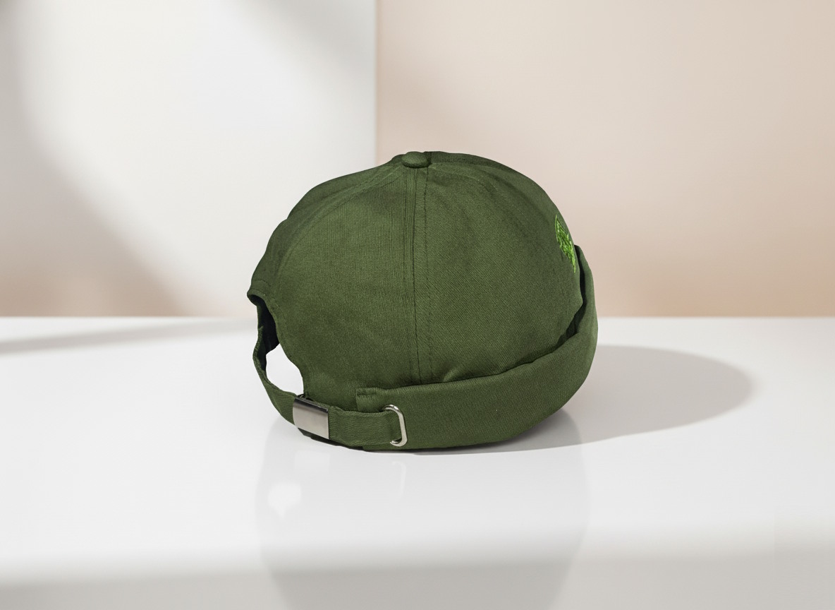 Plain Solid Brimless Cap Adjustable Viral Topiah Fashion Kopiah Songkok (Green) - Image 2