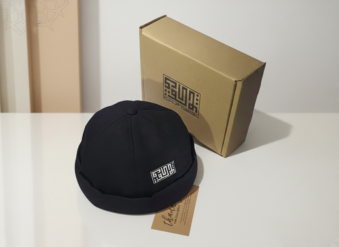 Plain Solid Brimless Cap Adjustable Viral Topiah Fashion Kopiah Songkok (Black)