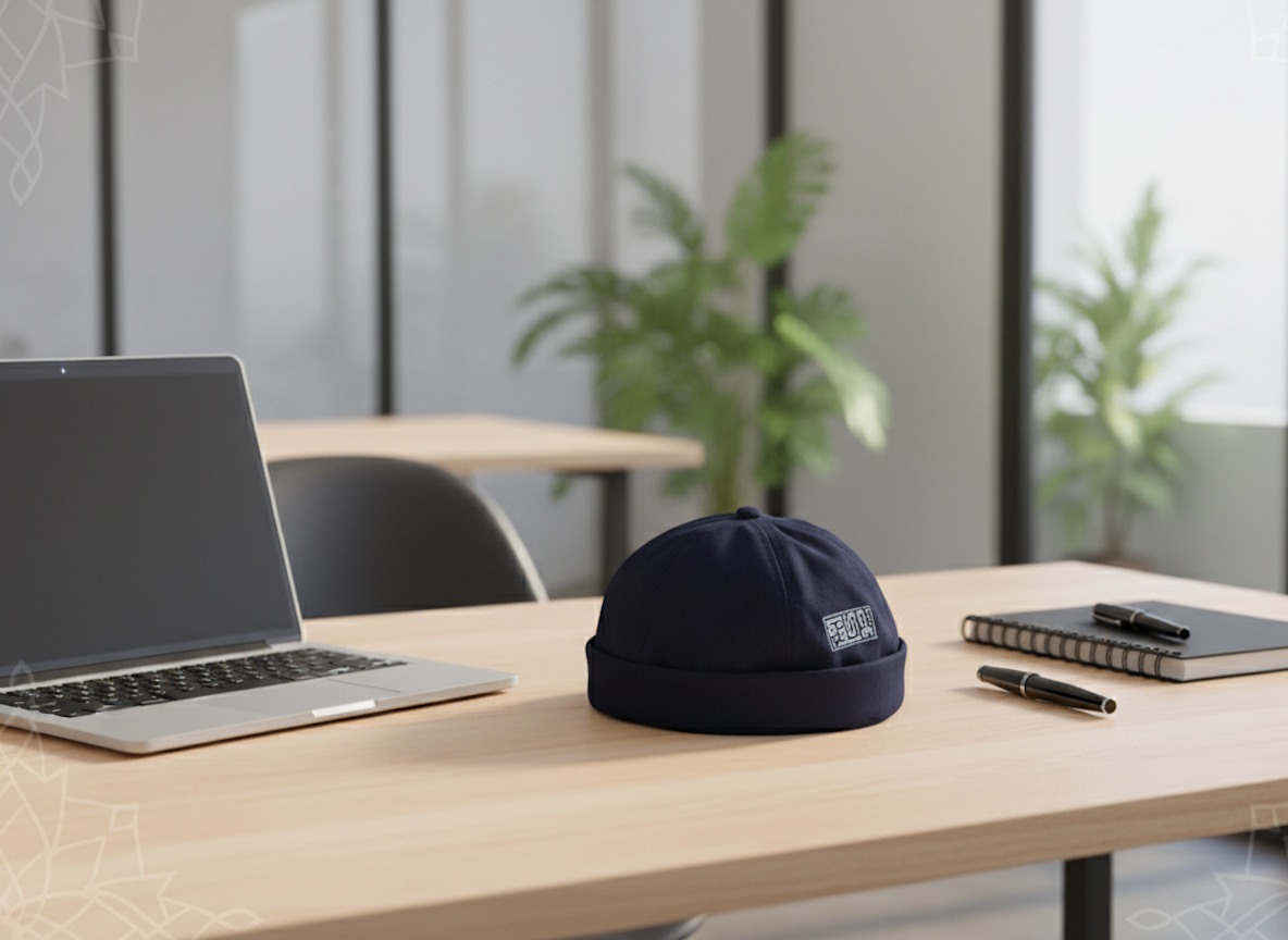 Plain Solid Brimless Cap Adjustable Viral Topiah Fashion Kopiah Songkok (Blue) - Image 2